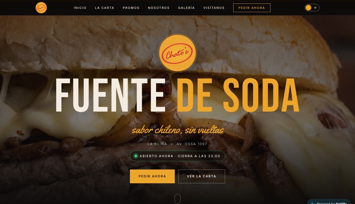 Sitio de la fuente de soda Chato's